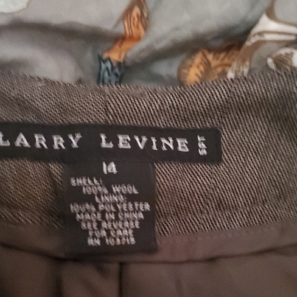 Larry Levine Womens Lined Elegant Brown Dress Pants - Picture 9 of 10